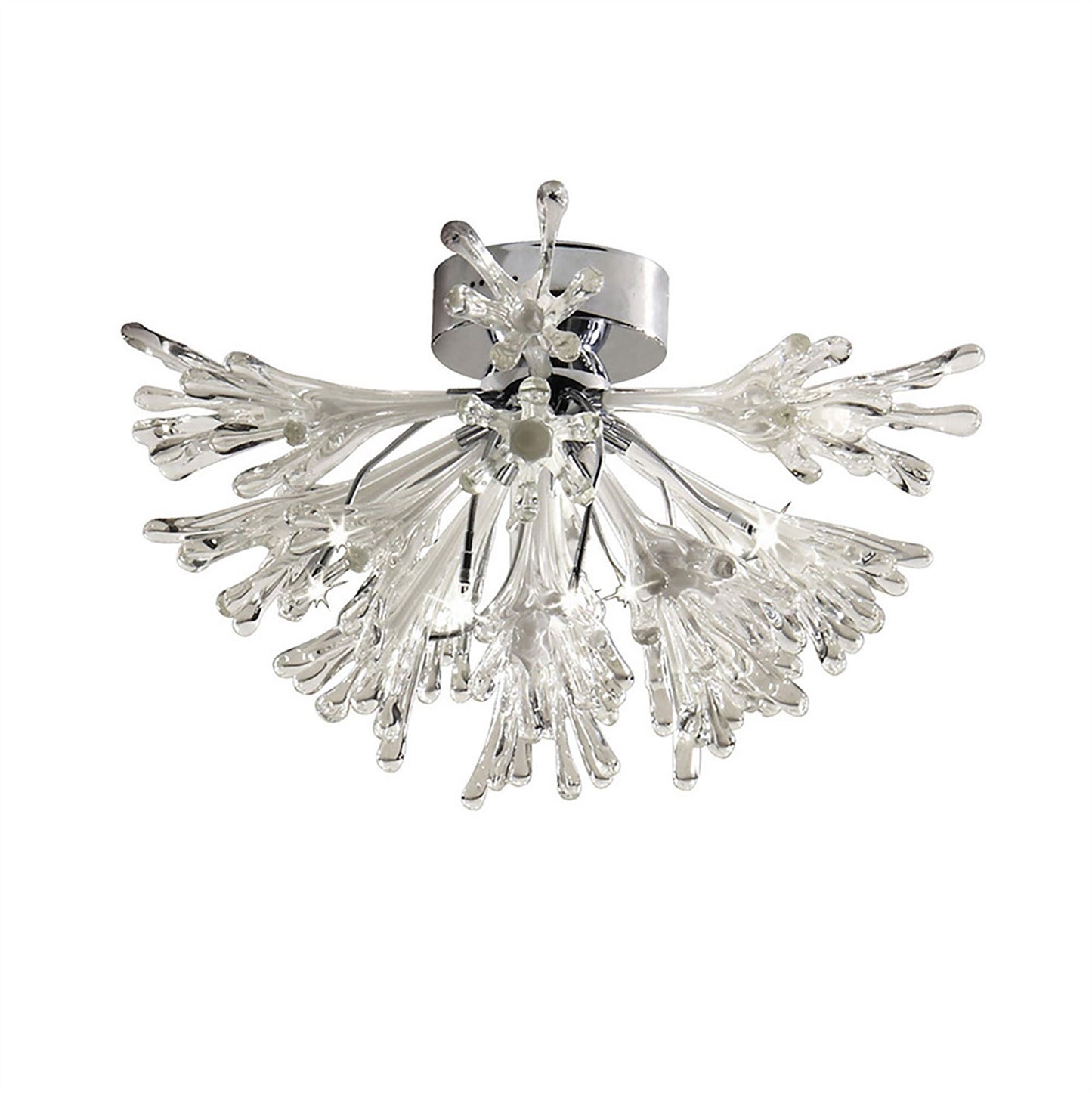 Diyas Love 60cm  Small 9 Light G4 Polished Chrome/White Glass, NOT LED/CFL Compatible Ceiling Light Fitting