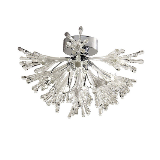 Diyas Love 60cm  Small 9 Light G4 Polished Chrome/White Glass, NOT LED/CFL Compatible Ceiling Light Fitting