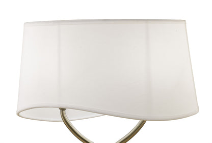 Mantra Ninette Table Lamp 2 Light E14 Large, Antique Brass with Ivory White Shade