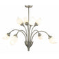 Diyas Rimini 61cm  8 Light G9 Satin Chrome/Opal Glass Ceiling Pendant Light Fitting