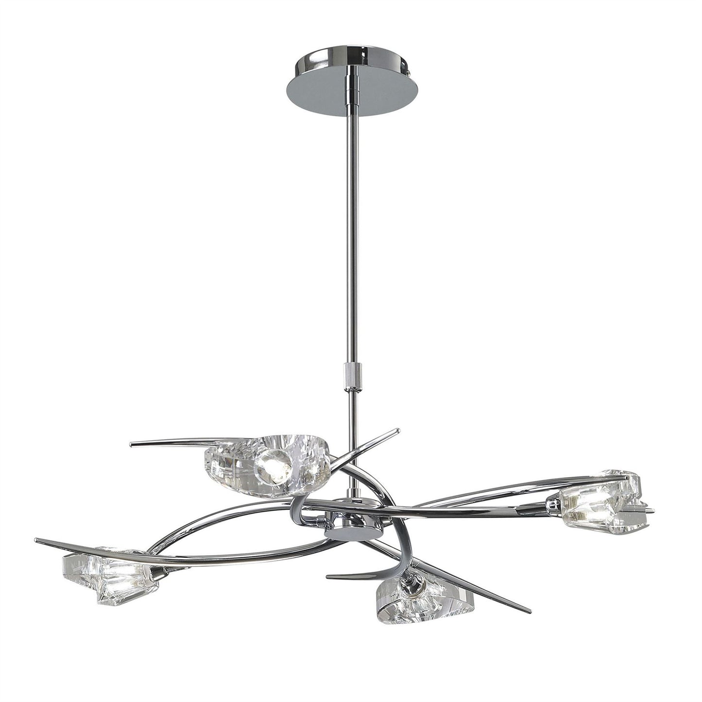 Mantra M1453 Eclipse Telescopic Semi Flush Convertible 4 Light G9, Polished Chrome