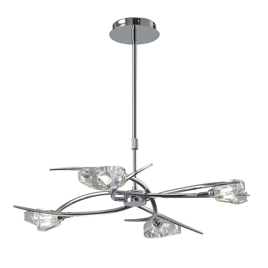 Mantra M1453 Eclipse Telescopic Semi Flush Convertible 4 Light G9, Polished Chrome