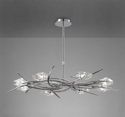 Mantra M1450 Eclipse Telescopic 8 Light G9, Polished Chrome