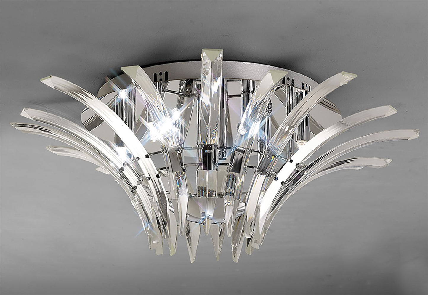 Diyas Sinclair 63cm Flush  6 Light G9 Polished Chrome Ceiling Light Fitting