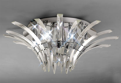 Diyas Sinclair 63cm Flush  6 Light G9 Polished Chrome Ceiling Light Fitting