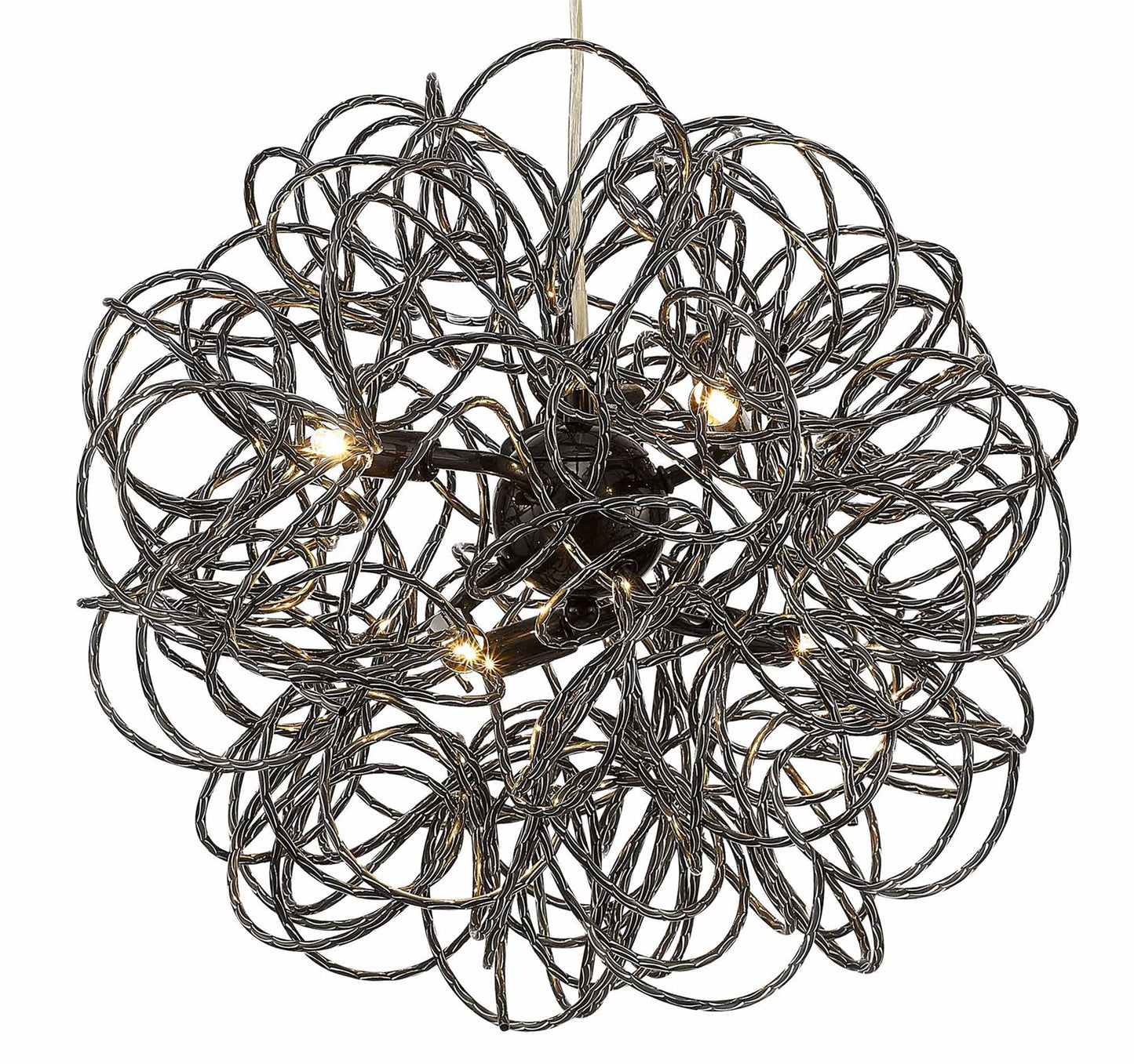 Deco Cassidy Pendant Round Interwinding Aluminium 6 Light G9 Black
