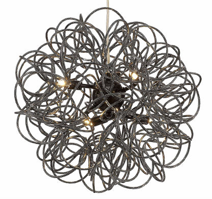 Deco Cassidy Pendant Round Interwinding Aluminium 6 Light G9 Black