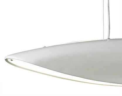 Mantra Pasion Rectangular Pendant 6 Light E27, Gloss White/White Acrylic/Polished Chrome, CFL Lamps INCLUDED