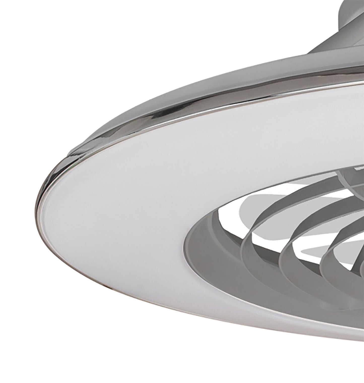 Alisio XL 73.5cm 95W LED Dimmable Ceiling Light & 58W DC Reversible Fan, Silver Finish c/w Remote Control, APP & Alexa/Google Voice Control, 5900lm