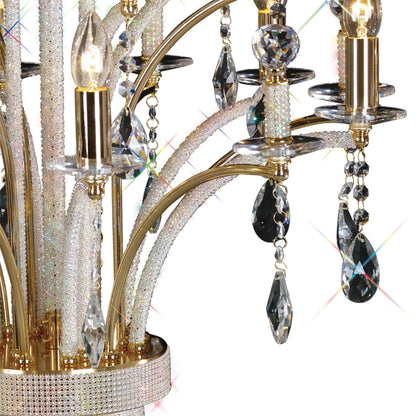 Diyas Orlando 65cm  12 Light E14 French Gold/Crystal, (ITEM REQUIRES CONSTRUCTION/CONNECTION) Ceiling Pendant Light Fitting