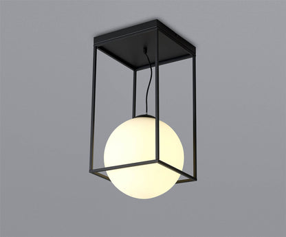 Mantra Desigual Large Tall Semi Flush, 1 Light E27, Matt Black