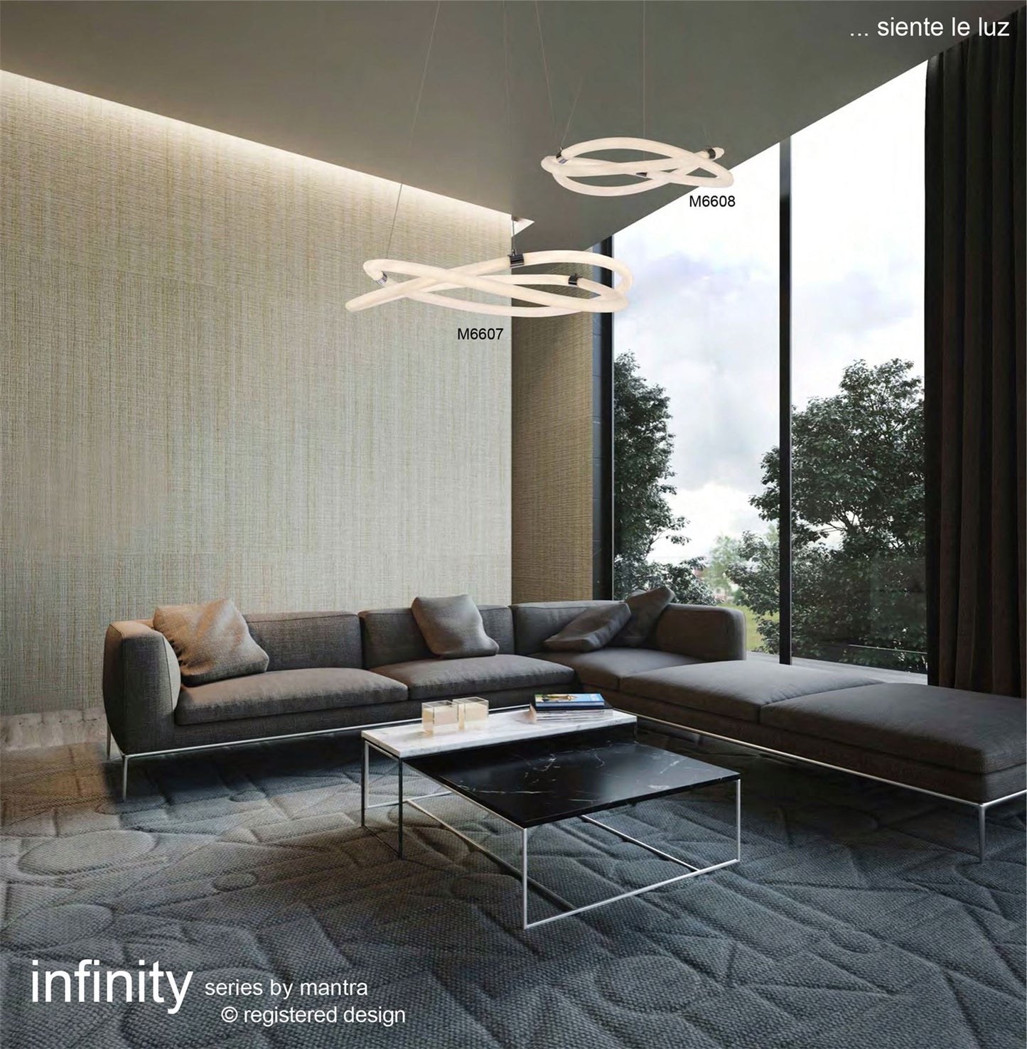 Mantra Infinity II 51cm Ceiling Light, 42W LED, 3000K, 3150lm, IP20, Chrome, 3yrs Warranty