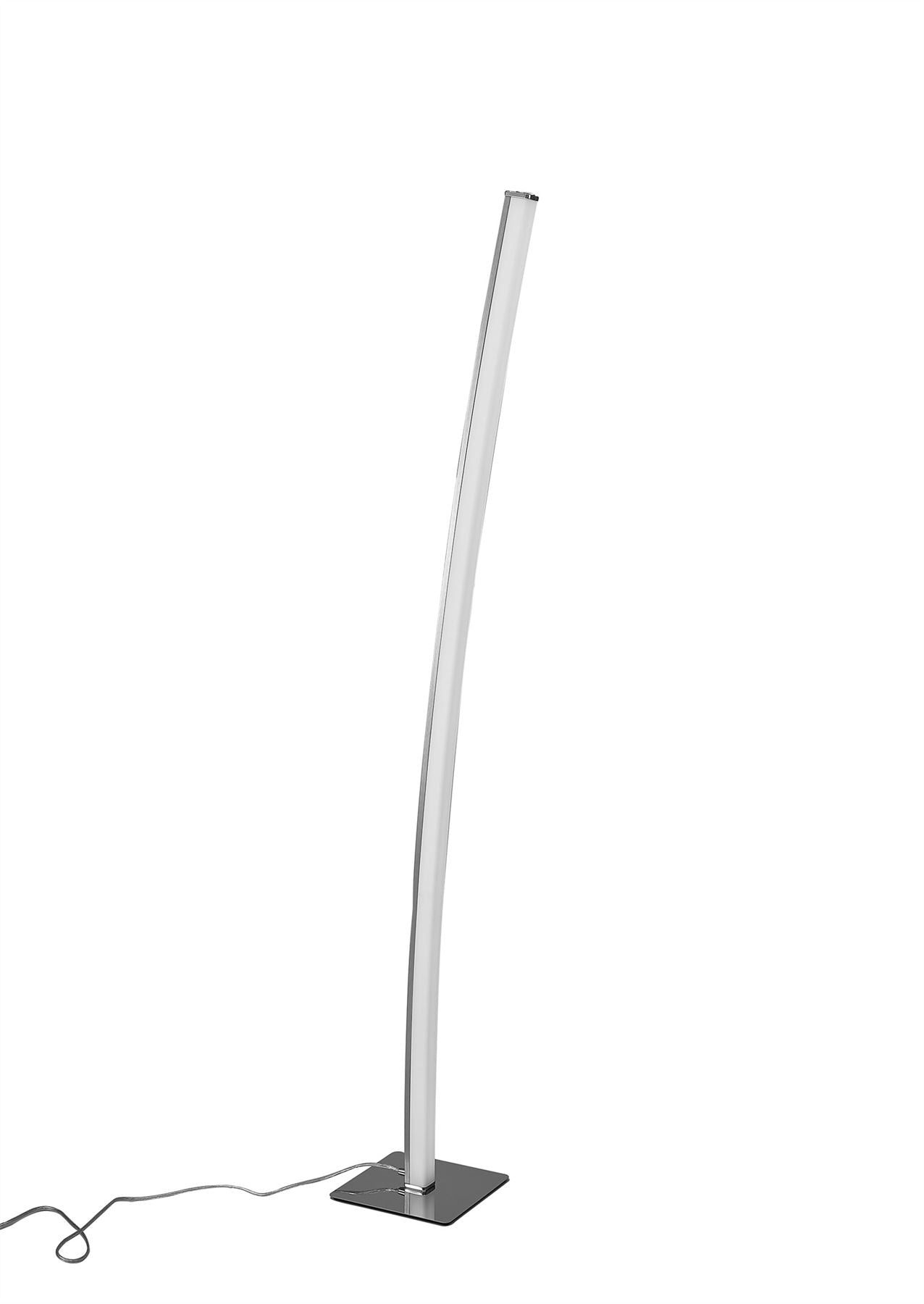 Mantra Fusion M5104 Surf Floor Lamp 23W LED Satin Nickel/Polished Chrome 3000K, 1590lm,, 3yrs Warranty