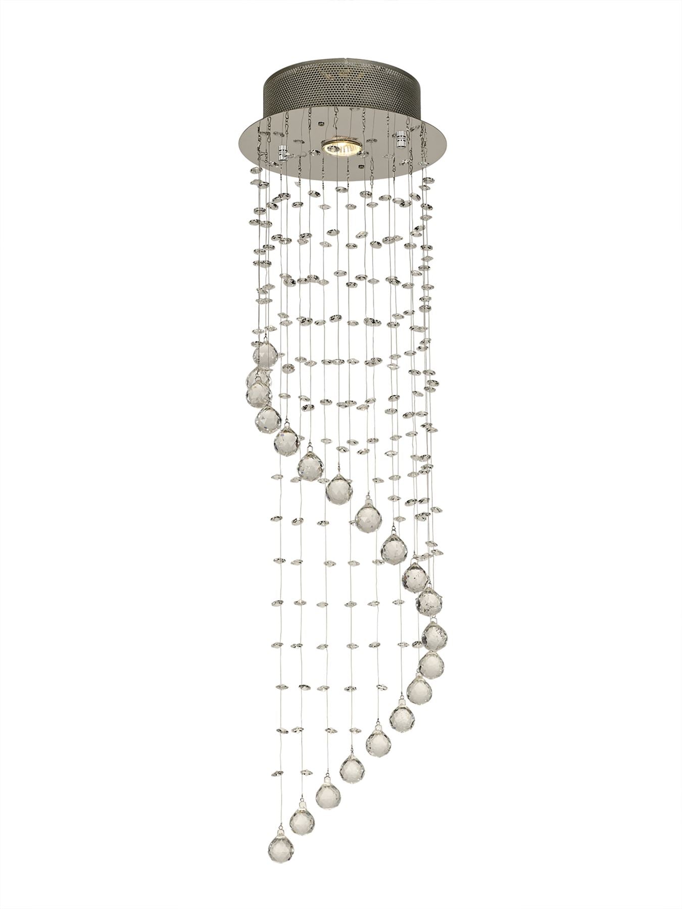 Diyas Colorado 25cm  Single-Spiral 1 Light GU10 Polished Chrome/Crystal Ceiling Pendant Light Fitting