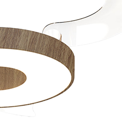 Coin Fan M 49cm 40W LED Dimmable Ceiling With Built-In 30W DC Fan, 3000-5000K Remote, APP, Alexa & Google Voice Control, 6400lm, Walnut/Black