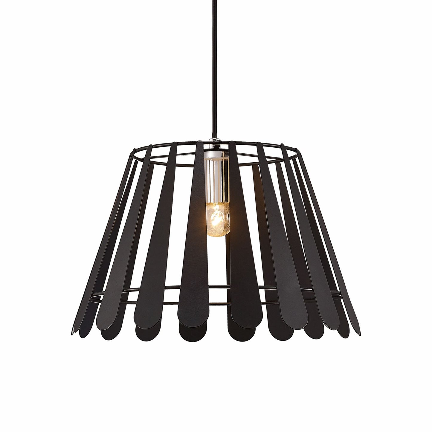 Deco Somerset Pendant 1 Light E27 Black/Polished Chrome