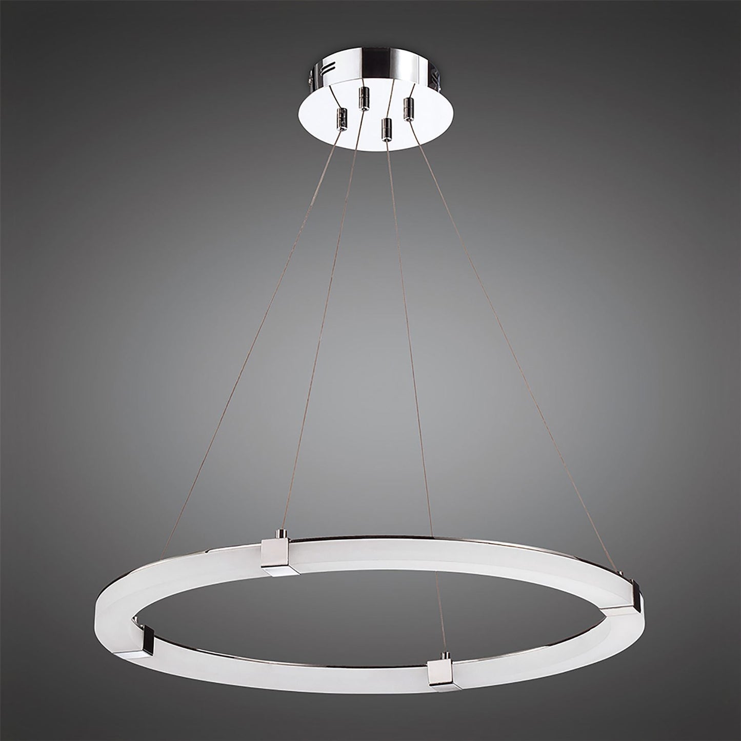 Mantra Fusion Taccia Taccía Pendant 28W LED Round 3000K, 2500lm, Polished Chrome/Frosted Acrylic, 3yrs Warranty