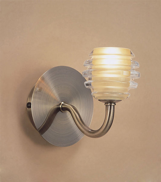 Mantra Sphere Wall Light Switched 1 Light G9, Antique Brass