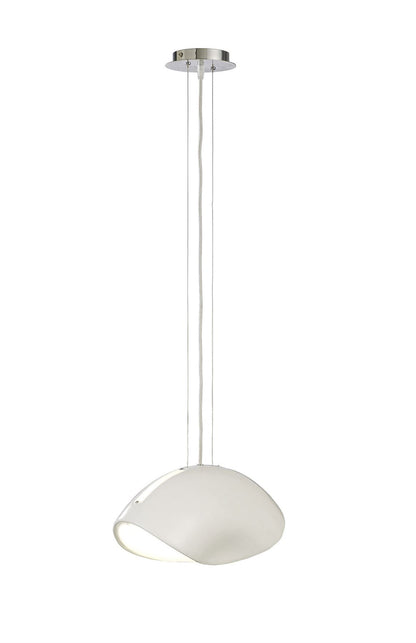 Mantra Pasion Oval Pendant 3 Light E27, Gloss White/White Acrylic/Polished Chrome, CFL Lamps INCLUDED