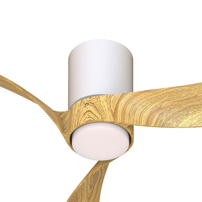 Nemo XS 72cm 18W LED Dimmable Ceiling Light With Built-In 26W DC Fan, 2700-5000K Remote Control, 2800lm, White/Wood, 5yrs Warranty