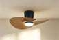 Nenufar 74 x 44cm 18W LED Dimmable Ceiling Light With Built-In 30W DC Fan, 3000-5000K Remote Control, 3600lm, Black/Wood, 5yrs Warranty