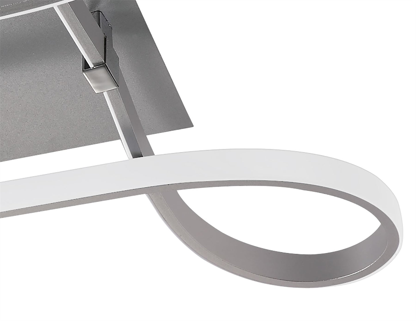 Mantra M4990 Knot Square Ceiling 40W LED 4 Looped Arms 3000K, 3100lm, Silver/Frosted Acrylic/Polished Chrome, 3yrs Warranty - M4990 Ceiling
