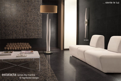 Mantra Estalacta Wall Light 2 Light GU10 Line Indoor/Outdoor, Silver/Opal White