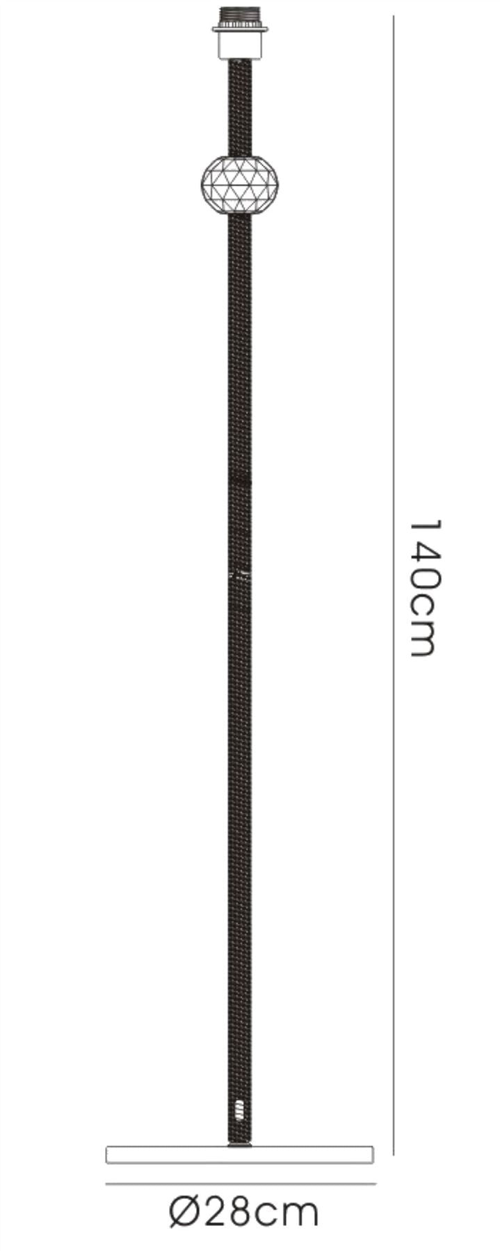 Diyas Elena Floor Lamp without Shade 1 Light E27 Black Chrome/Crystal