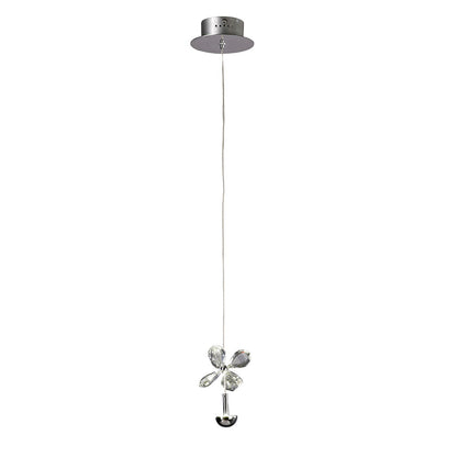 Diyas Aviva 12cm  1 Light 4000K LED Polished Chrome/Crystal Ceiling Pendant Light Fitting