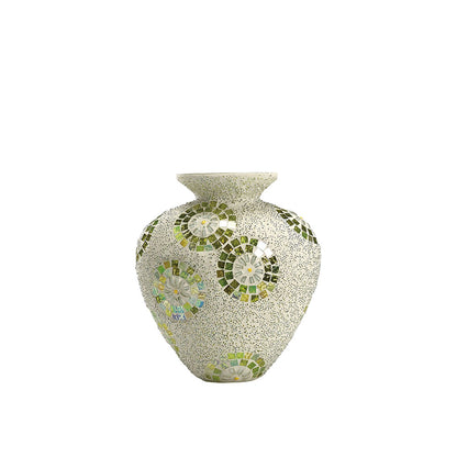 Diyas Home (DH) Floretta Mosaic Vase Small Green/Silver/White Mosaic