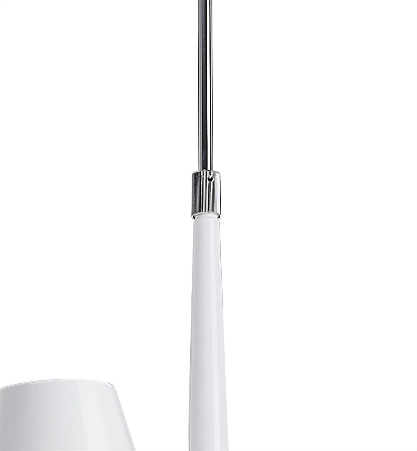 Mantra Ora 70cm Telescopic Convertible To Semi Flush 3 Light E27, Gloss White/White Acrylic/Polished Chrome, CFL Lamps INCLUDED