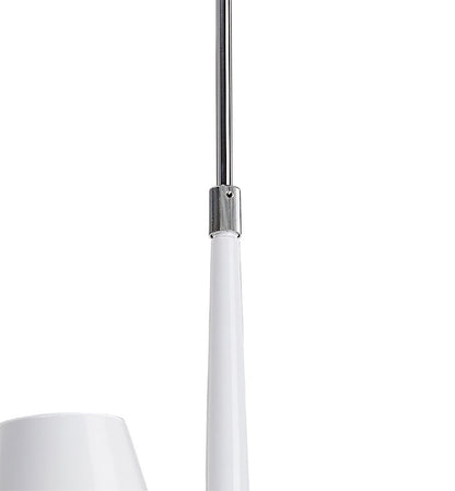 Mantra Ora 70cm Telescopic Convertible To Semi Flush 3 Light E27, Gloss White/White Acrylic/Polished Chrome, CFL Lamps INCLUDED