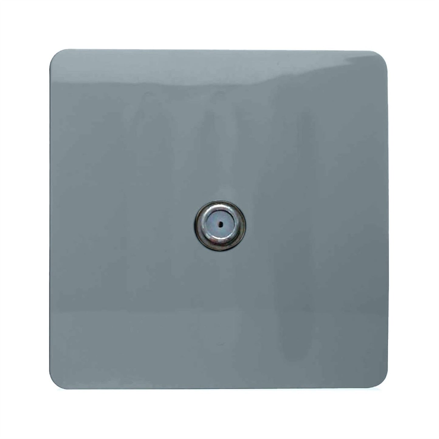Trendi 1 Gang Artistic Modern Glossy Screwless Television Satellite Socket Cool Grey