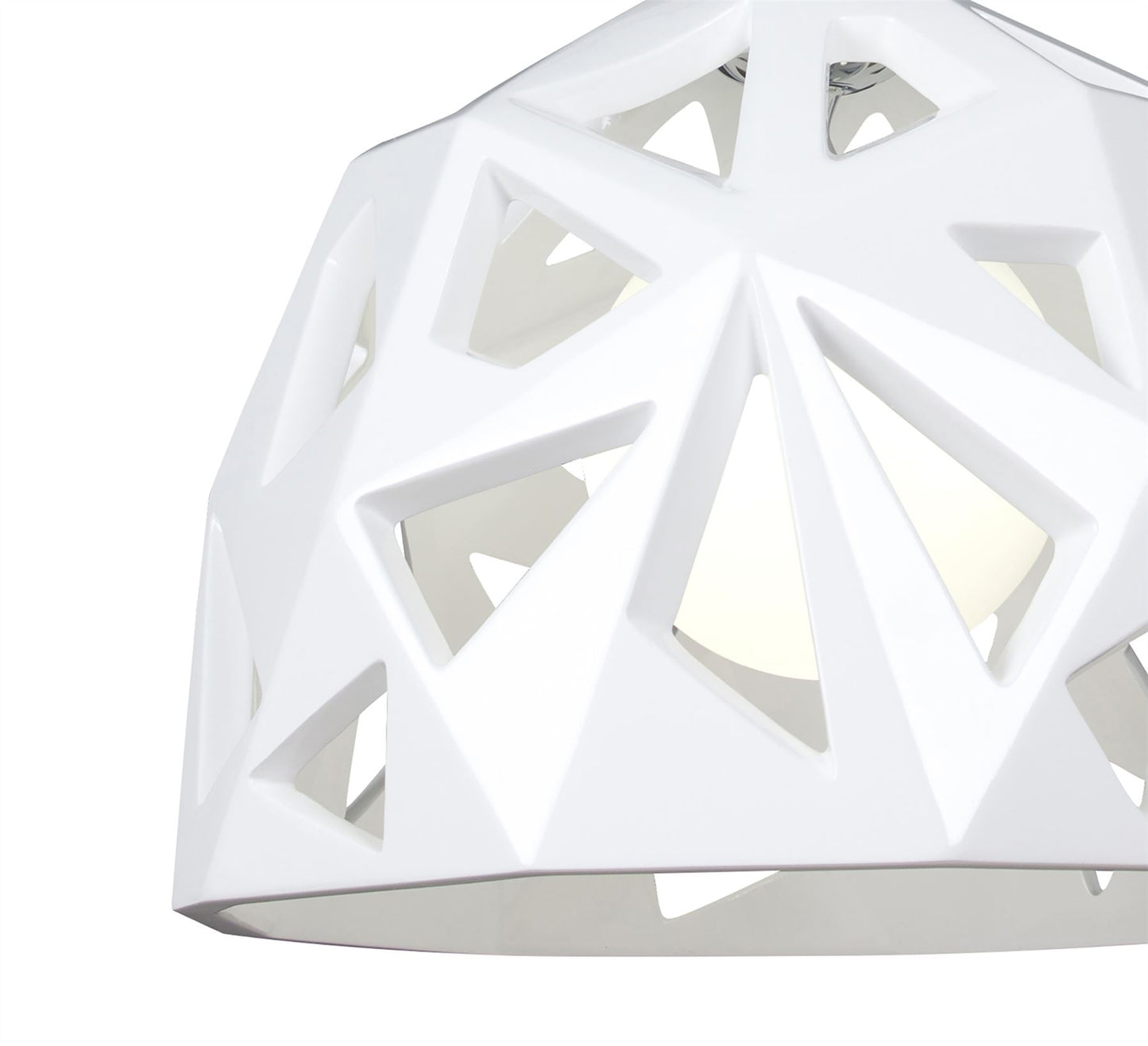 Mantra M3730 Facette Pendant 1 Light E27, Gloss White/Polished Chrome