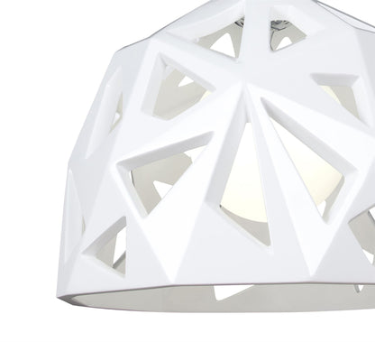 Mantra M3730 Facette Pendant 1 Light E27, Gloss White/Polished Chrome