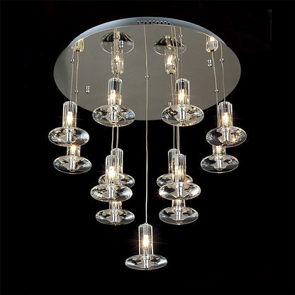 Diyas Troy 50cm  Round 13 Light G4 Polished Chrome/Crystal, NOT LED/CFL Compatible Ceiling Pendant Light Fitting