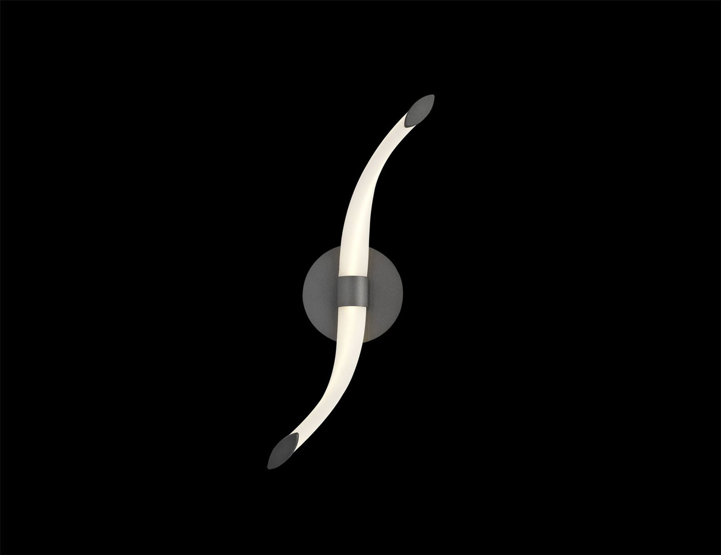 Mantra Armonia Wall Light Wave, Dimmable, 12W LED, 3000K, 900lm, Titanium/Frosted Acrylic, 3yrs Warranty