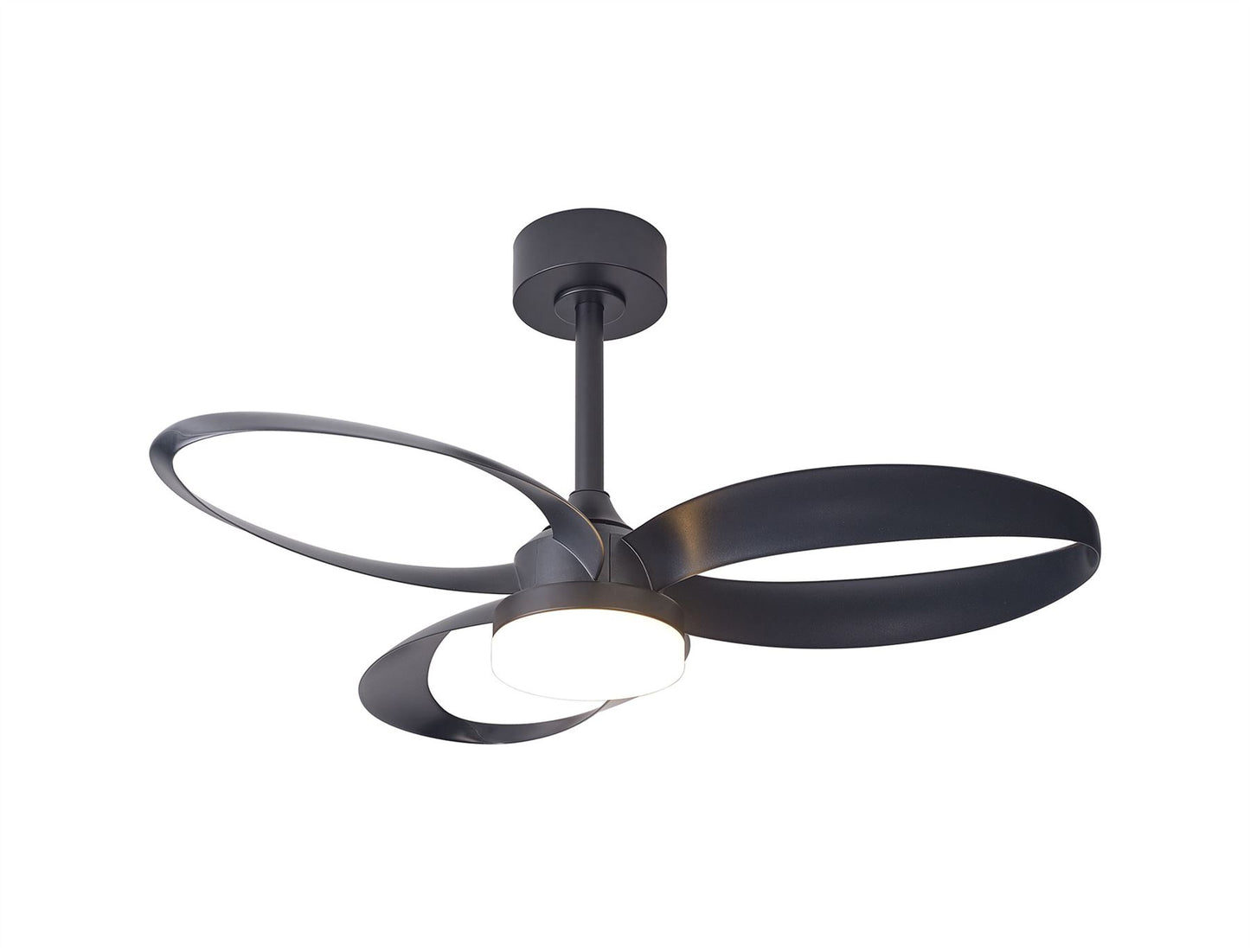 Infinity Fan 92.6cm 24W LED Dimmable Ceiling Light With Built-In 30W DC Reversible Fan, Remote Control 2700-5000K, 1800lm, Black