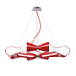 Mantra M1561 Ora Pendant 8 Flat Round Light E27, Gloss Red/White Acrylic/Polished Chrome