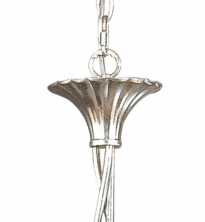 Mantra M0532 Paola Pendant 3 Light E14, Silver Painted with Black Shades & Black Glass Droplets