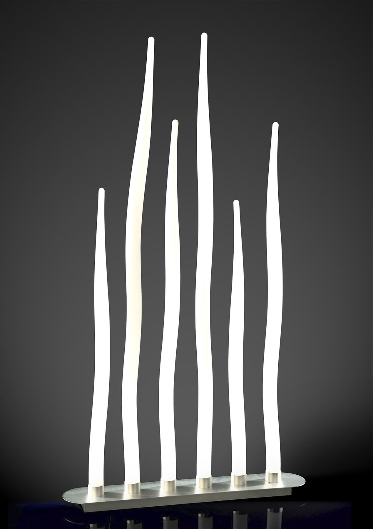 Mantra Estalacta Floor Lamp 6 Light GU10 Bar Indoor/Outdoor IP44, Silver/Opal White