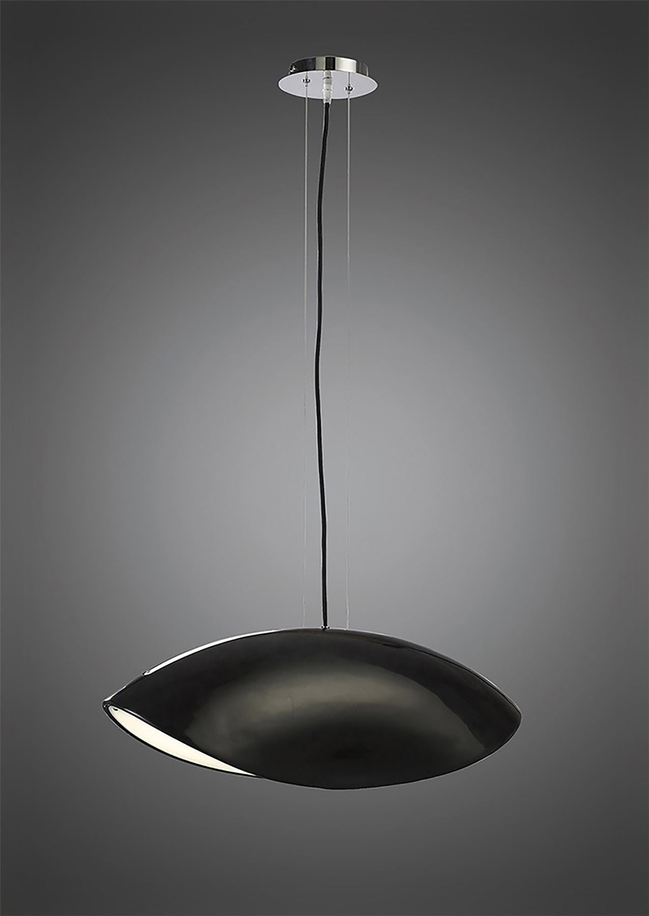 Mantra Pasion Rectangular Pendant 4 Light E27, Gloss Black/White Acrylic/Polished Chrome, CFL Lamps INCLUDED