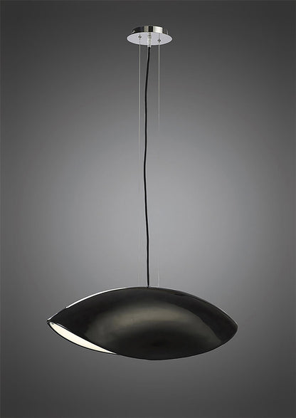Mantra Pasion Rectangular Pendant 4 Light E27, Gloss Black/White Acrylic/Polished Chrome, CFL Lamps INCLUDED