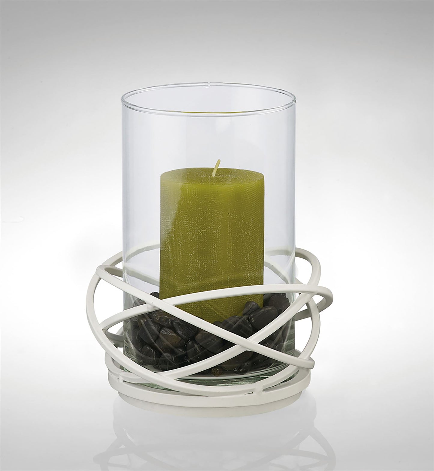 Diyas Home (DH) Oriana Candle Holder 9Cm White/Clear Glass Art