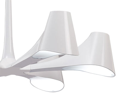 Mantra Ora 77cm Telescopic Convertible To Semi Flush 6 Light E27, Gloss White/White Acrylic/Polished Chrome, CFL Lamps INCLUDED