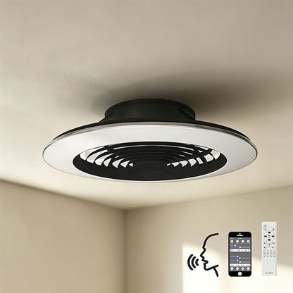 Alisio XL 73.5cm 95W LED Dimmable Ceiling Light & 58W DC Reversible Fan, Black Finish c/w Remote Control, APP & Alexa/Google Voice Control, 5900lm