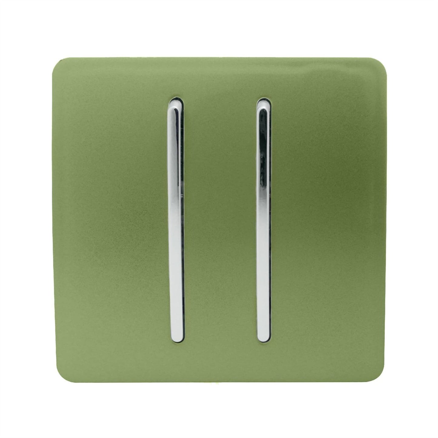 Trendi Artistic Modern Glossy Tactile Auto Retractive 2 Door Bell Switch Moss Green