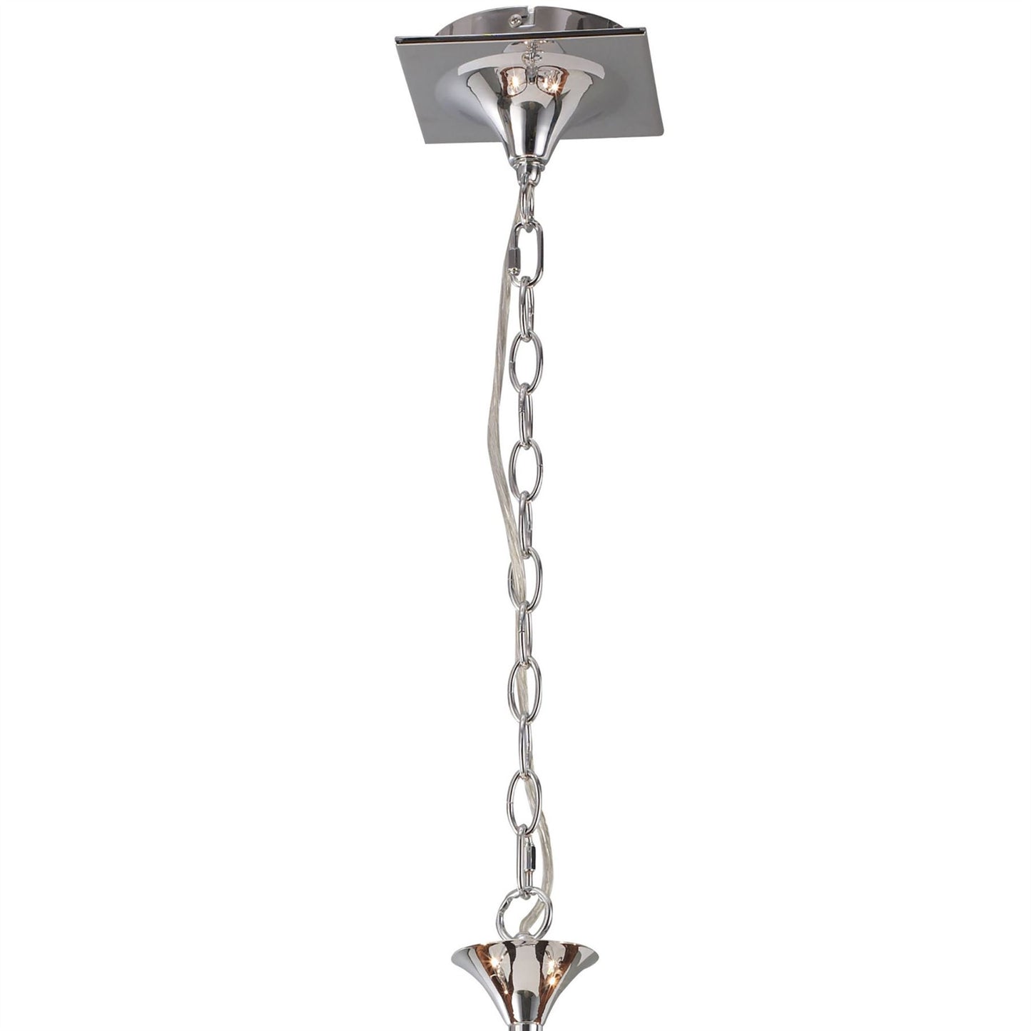 Mantra M1131 Eve Pendant 3 Light E27, Polished Chrome with White Round Shade