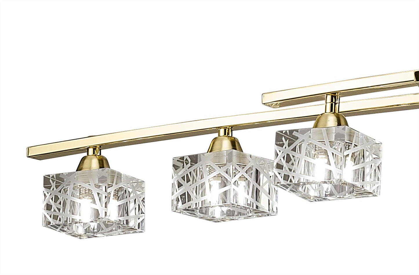 Mantra Zen PB Zen Rectangular Telescopic Convertible To Semi Flush 8 Light G9, Polished Brass