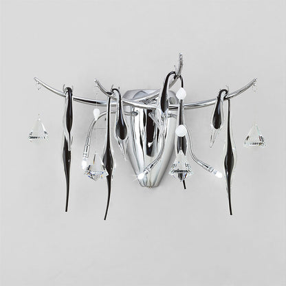 Diyas Cygnet Wall Light 3 Light G4 Polished Chrome/Black Glass/Crystal, NOT LED/CFL Compatible